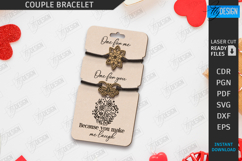 Couple Bracelet Laser Cut|Wood Bracelet Charm|Friendship SVG Product Image 1