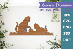 Couple Cat Lasercut Decoration Product Image 1