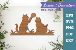 Couple Cat Lasercut Decoration Product Image 1