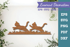 Couple Cat Lasercut Decoration Product Image 1