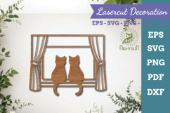 Couple Cat Lasercut Decoration Product Image 1