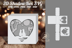 Couple Cats 3D Papercut Shadow Box SVG Product Image 1