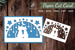 Couple Cats Papercut Card SVG Product Image 1