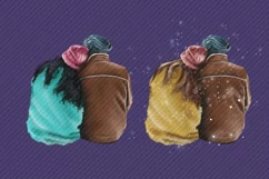 Christmas Couple Clipart African American European Asian Product Image 2