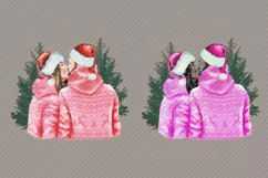 Christmas Santa Hat Couple Clipart Family Clipart Product Image 2