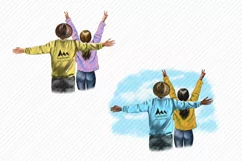 Couple Clipart Best Friends African American European Asian Product Image 2