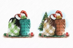 Couple Clipart In Santa Hat Christmas Family Christmas Tree Product Image 2
