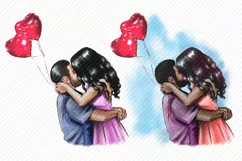 A couple in love with red balloons on Valentine's Day Product Image 2