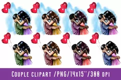 A couple in love with red balloons on Valentine's Day Product Image 1
