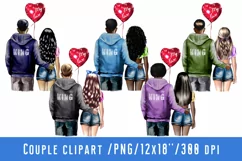 A girl and a guy with a balloon in the shape of a heart Product Image 1