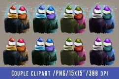 Christmas Santa Hat Family Clipart Couple Clipart Product Image 1