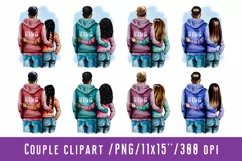 Couple clipart.A girl and a guy in love.Rear view Product Image 1