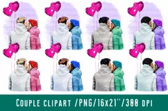 Couple in love with balloons in the shape of a heart Product Image 1