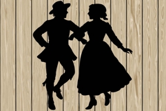 Couple dancer stencil silhouette SVG Product Image 1
