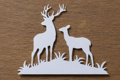 Couple Deer Paper Cutting Design SVG Product Image 1