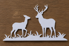 Couple Deer Paper Cutting Design SVG Product Image 1