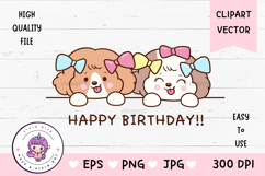 Cute dog clipart kawaii animals birthday party cartoon 6 Product Image 1