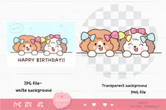 Cute dog clipart kawaii animals birthday party cartoon 6 Product Image 2