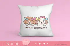 Cute dog clipart kawaii animals birthday party cartoon 6 Product Image 4