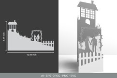 Married Couple with Wedding Gate Folding Papercut SVG Product Image 1