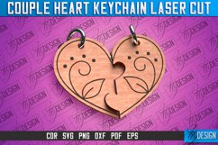 Couple Heart Keychain | Laser Cut SVG Design | CNC Files Product Image 1
