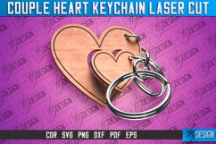 Couple Heart Keychain | Laser Cut SVG Design | CNC Files Product Image 1