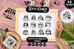 Couple In Romantic Dinner Clipart Set Product Image 1