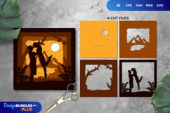 3D Shadowbox Happy Couple in Starry Night and Mountain View Product Image 1