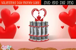 Couple Money Cake SVG| Valentines Day SVG |Money Cake Holder Product Image 3