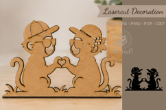 Couple Monkey Lasercut Decoration Product Image 1