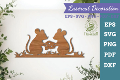 Couple Mouse Lasercut Decoration Product Image 1