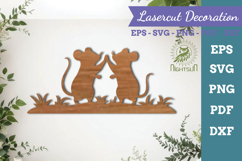 Couple Mouse Lasercut Decoration Product Image 1