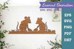 Couple Mouse Lasercut Decoration Product Image 1