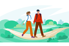 serene couple nature walk vector Product Image 1
