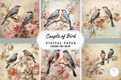 Couple of Birds Shabby Chic Sublimation Backgrounds Product Image 1