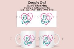 couple owl valentine coffee glass wrap svg glass mug svg presized for 11oz and 15oz glass ready to cut and sublimation files