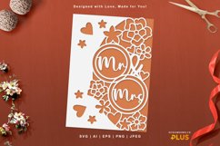Mr and Mrs, Lovely Wedding Card Cover A5 Papercut Template Product Image 1