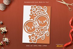 Mr & Mrs Floral Wedding Rings, A5 Papercut Card Cover Design Product Image 1