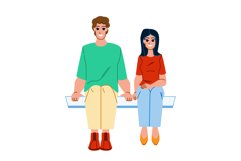 couple sitting vector Product Image 1