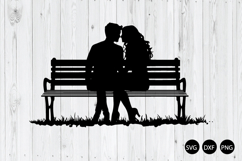 Couple Sitting On A Bench SVG, Lovers SVG, Couple SVG Product Image 1