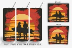 Couple Surfer on the Sunset Beach