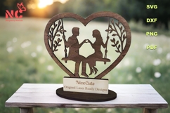 Romantic Couple Swing SVG - Laser Cut Files, Wedding Gift Product Image 1