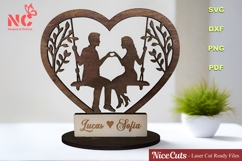 Romantic Couple Swing SVG - Laser Cut Files, Wedding Gift Product Image 2