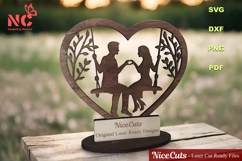 Romantic Couple Swing SVG - Laser Cut Files, Wedding Gift Product Image 3