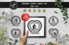 Couple wedding Svg, woman in dress svg, wedding dress Product Image 1