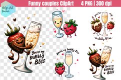 Valentines day clipart, Funny Pairs PNG Product Image 1