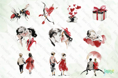 Couples, Hearts, Bouquets Valentine Cliparts Bundle Product Image 5