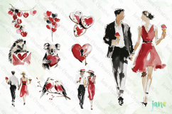Couples, Hearts, Bouquets Valentine Cliparts Bundle Product Image 6