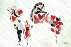 Couples, Hearts, Bouquets Valentine Cliparts Product Image 1