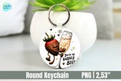 Funny Drink Valentines day Keychain, Circle Key Keychain Product Image 1